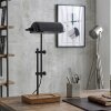 Gaven bankierslamp, Bureaulamp, Tafellamp houtlook, Zwart, 1-licht