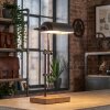 Gaven bankierslamp, Bureaulamp, Tafellamp houtlook, Zwart, 1-licht