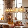 Koyoto Hanglamp, Kogellampje, Hanglamp Amber, 4-lichts