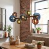 Chehalis Hanglamp, Kogellampje, Hanglamp Blauw, Groen, Koperkleurig, 8-lichts