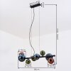 Chehalis Hanglamp, Kogellampje, Hanglamp Blauw, Groen, Koperkleurig, 8-lichts