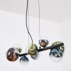 Chehalis Hanglamp, Kogellampje, Hanglamp Blauw, Chroom, Groen, Duidelijk, Rookkleurig, 8-lichts