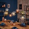 Chehalis Hanglamp, Kogellampje, Hanglamp Blauw, Groen, Duidelijk, Koperkleurig, 8-lichts