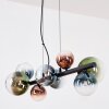 Chehalis Hanglamp, Kogellampje, Hanglamp Blauw, Groen, Duidelijk, Koperkleurig, 8-lichts