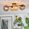 Koyoto Plafondlamp, Kogellampje Amber, Duidelijk, Rookkleurig, 4-lichts