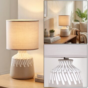 Mirvel Tafellamp Grijs, Wit, 1-licht