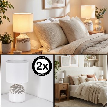 Mirvel Tafellamp Grijs, Wit, 1-licht