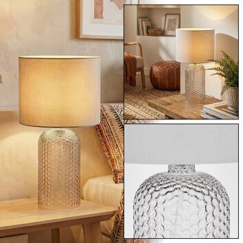 Fonil Tafellamp Rookkleurig, Transparant, Helder, 1-licht