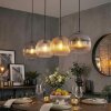 Koyoto Hanglamp, Kogellampje, Hanglamp Amber, Duidelijk, Rookkleurig, 4-lichts