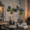 Gastor Hanglamp, Kogellampje, Hanglamp Blauw, Chroom, Groen, Rookkleurig, 8-lichts