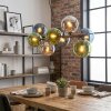 Gastor Hanglamp, Kogellampje, Hanglamp Blauw, Chroom, Groen, Rookkleurig, 8-lichts