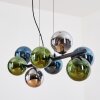 Gastor Hanglamp, Kogellampje, Hanglamp Blauw, Chroom, Groen, Rookkleurig, 8-lichts