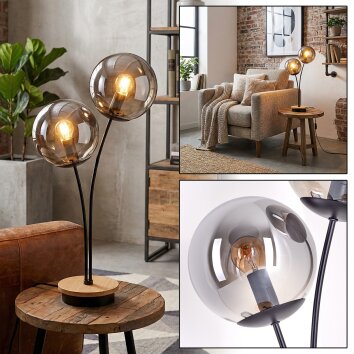 Jomin Kogellampje, Tafellamp Natuurlijke kleuren, Zwart, 2-lichts