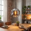 Ripoll Hanglamp, Kogellampje, Hanglamp Chroom, Duidelijk, Rookkleurig, 1-licht