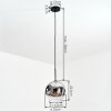 Ripoll Hanglamp, Kogellampje, Hanglamp Chroom, Duidelijk, Rookkleurig, 1-licht