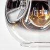 Ripoll Hanglamp, Kogellampje, Hanglamp Chroom, Duidelijk, Rookkleurig, 1-licht