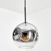 Ripoll Hanglamp, Kogellampje, Hanglamp Chroom, Duidelijk, Rookkleurig, 1-licht