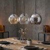 Koyoto Hanglamp, Kogellampje, Hanglamp Amber, Duidelijk, Rookkleurig, 3-lichts