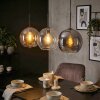 Koyoto Hanglamp, Kogellampje, Hanglamp Amber, Duidelijk, Rookkleurig, 3-lichts