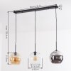 Koyoto Hanglamp, Kogellampje, Hanglamp Amber, Duidelijk, Rookkleurig, 3-lichts
