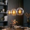 Koyoto Hanglamp, Kogellampje, Hanglamp Amber, Duidelijk, Rookkleurig, 3-lichts