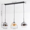 Koyoto Hanglamp, Kogellampje, Hanglamp Amber, Duidelijk, Rookkleurig, 3-lichts