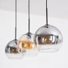 Koyoto Hanglamp, Kogellampje, Hanglamp Amber, Duidelijk, Rookkleurig, 3-lichts