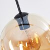 Koyoto Hanglamp, Kogellampje, Hanglamp Amber, Chroom, Rookkleurig, 3-lichts