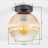 Koyoto Plafondlamp, Kogellampje 20 cm Amber, Duidelijk, 1-licht