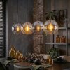 Koyoto Hanglamp, Kogellampje, Hanglamp Amber, Duidelijk, Rookkleurig, 4-lichts