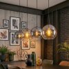 Koyoto Hanglamp, Kogellampje, Hanglamp Amber, Duidelijk, Rookkleurig, 4-lichts