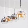 Koyoto Hanglamp, Kogellampje, Hanglamp Amber, Duidelijk, Rookkleurig, 4-lichts