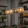 Ripoll Hanglamp, Kogellampje, Hanglamp Amber, Duidelijk, Rookkleurig, 4-lichts