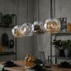 Ripoll Hanglamp, Kogellampje, Hanglamp Amber, Duidelijk, Rookkleurig, 4-lichts