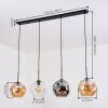 Ripoll Hanglamp, Kogellampje, Hanglamp Amber, Duidelijk, Rookkleurig, 4-lichts