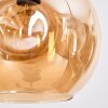 Ripoll Hanglamp, Kogellampje, Hanglamp Amber, Duidelijk, Rookkleurig, 4-lichts