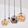 Ripoll Hanglamp, Kogellampje, Hanglamp Amber, Duidelijk, Rookkleurig, 4-lichts