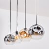 Ripoll Hanglamp, Kogellampje, Hanglamp Amber, Duidelijk, Rookkleurig, 4-lichts