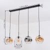 Ripoll Hanglamp, Kogellampje, Hanglamp Amber, Duidelijk, Rookkleurig, 4-lichts
