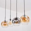 Ripoll Hanglamp, Kogellampje, Hanglamp Amber, Duidelijk, Rookkleurig, 4-lichts