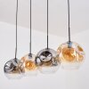 Ripoll Hanglamp, Kogellampje, Hanglamp Amber, Duidelijk, Rookkleurig, 4-lichts