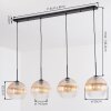 Koyoto Hanglamp, Kogellampje, Hanglamp Amber, Duidelijk, 4-lichts