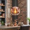 Ripoll Hanglamp, Kogellampje, Hanglamp Duidelijk, Koperkleurig, 1-licht