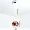 Ripoll Hanglamp, Kogellampje, Hanglamp Duidelijk, Koperkleurig, 1-licht