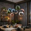 Gastor Hanglamp, Kogellampje, Hanglamp Blauw, Chroom, Groen, Koperkleurig, Rookkleurig, 8-lichts