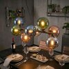 Gastor Hanglamp, Kogellampje, Hanglamp Blauw, Chroom, Groen, Koperkleurig, Rookkleurig, 8-lichts