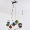Gastor Hanglamp, Kogellampje, Hanglamp Blauw, Chroom, Groen, Koperkleurig, Rookkleurig, 8-lichts