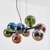 Gastor Hanglamp, Kogellampje, Hanglamp Blauw, Chroom, Groen, Koperkleurig, Rookkleurig, 8-lichts