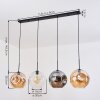 Ripoll Hanglamp, Kogellampje, Hanglamp Amber, Duidelijk, Rookkleurig, 4-lichts