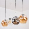 Ripoll Hanglamp, Kogellampje, Hanglamp Amber, Duidelijk, Rookkleurig, 4-lichts